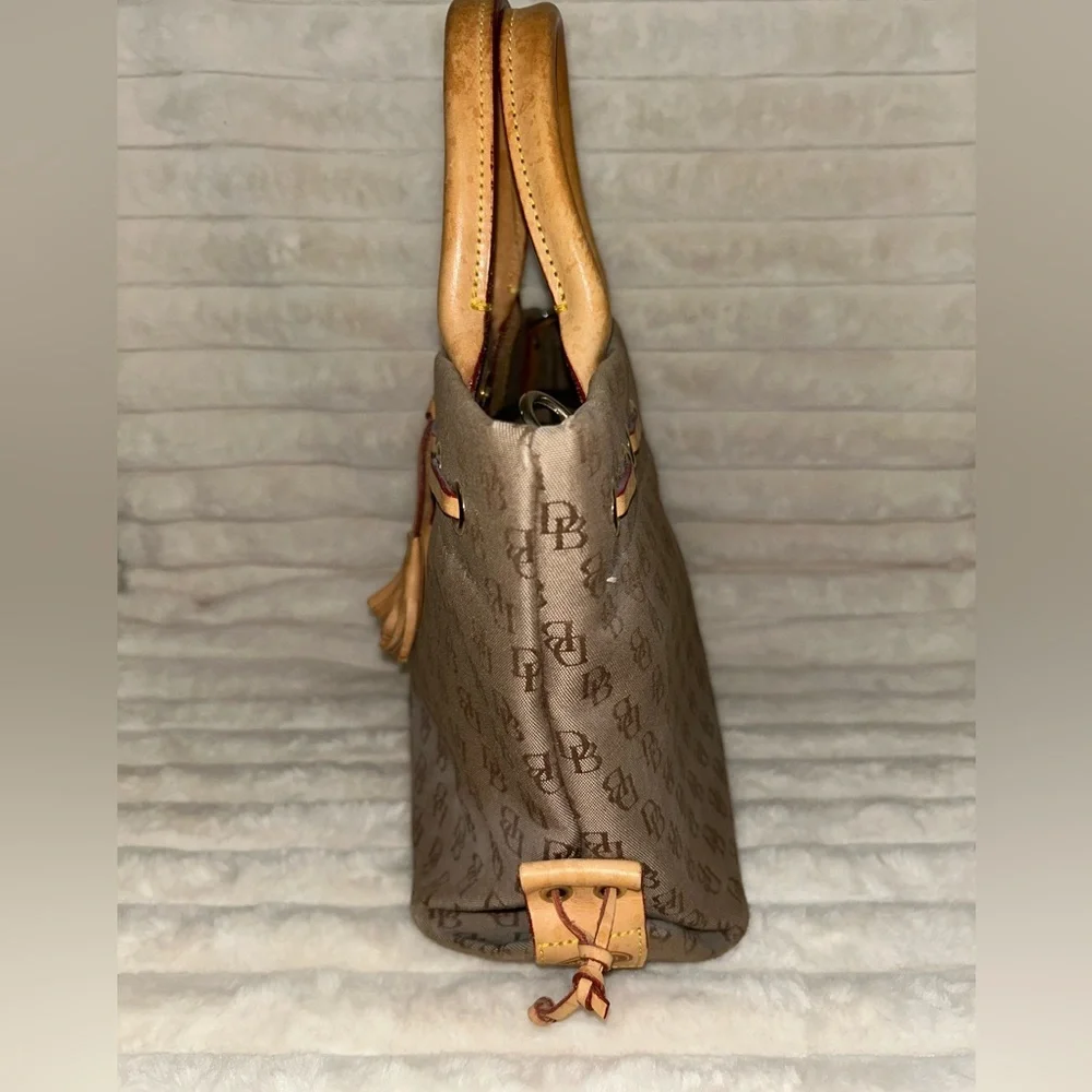 Dooney & Bourke Brown Monogram Tote with Tassel - Picture 9 of 13